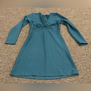 EUC Abercrombie & Fitch XSP Elegant Teal Long Sleeve Dress